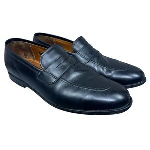 Allen Edmonds Lake Forest Loafers Shoes Black Leather Hand Crafted in USA Sz 12